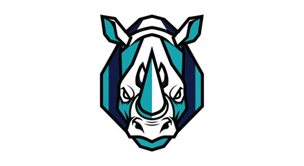 Geometric rhino head illustration © Andre