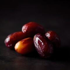 Fototapeta premium Dates fruit close up on dark background