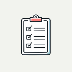A vibrant cartoon-style illustration of a clipboard with a fully checked task list, representing productivity and accomplishment in business and daily organization