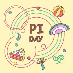 Happy pi day logo style