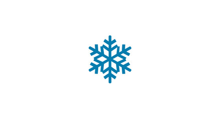 A stylized blue snowflake illustration, symmetrical and centered on a white background