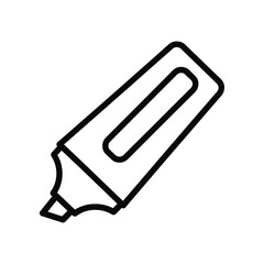Fototapeta premium Minimalist line drawing of a highlighter pen with a transparent yellow marker tip