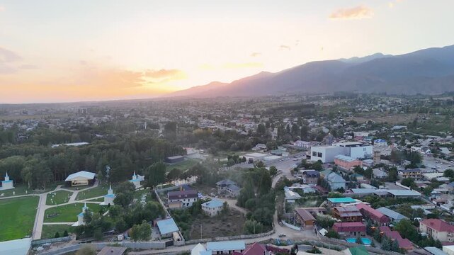 Cholpon Ata, Kyrgyzstan &ndash; December 2, 2025: Clear blue Issyk Kul Lake with mountain views near this popular tourist destination.