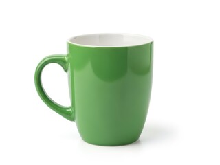 Vibrant green ceramic coffee mug with a single handle