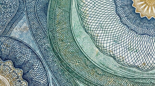 Intricate Guilloche Security Printing Pattern