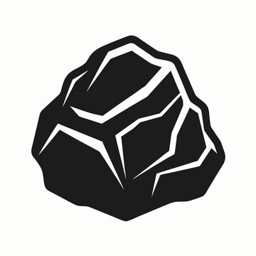 A black and white image of a rock