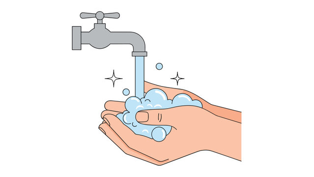 Person washes their hands with soap and water under a faucet to maintain cleanliness and prevent the spread of harmful germs.