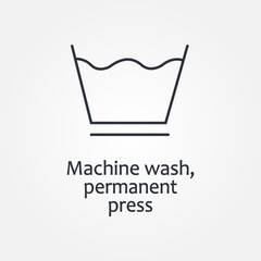 Laundry textile care instruction, textile washing. Machine, hand wash signs, dry cleaning and bleaching guide vector. Care clothes signs. Illustration of laundry icons instruction