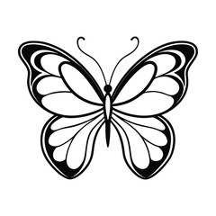 Butterfly and bee line art illustration vector nature insects flowers