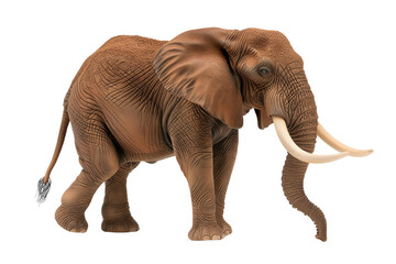 Obraz premium A realistic, detailed illustration of an elephant standing on a white isolated background.