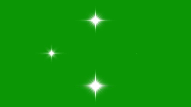 twinkle magic dust animation, sparkling stars Shine animation, Luxury white glitter sparkles star trail, magic dust, pixie dust path, 2D shining twinkle effect on green screen background. 4k video