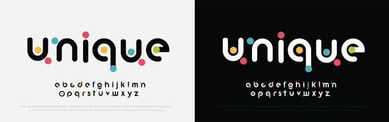 Future font creative modern alphabet fonts. Typography colorful bold witn color dot regular. vector illustrator  © crossover