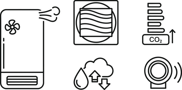 Air Purification HVA and Intelligent Climate Control Icons