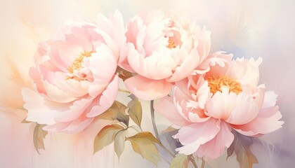 Obraz premium Pfingstrosen in pudrigem Pastell