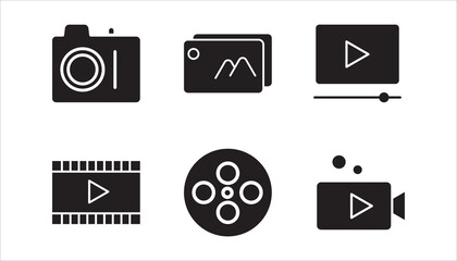 media set icon, on white background eps 10.