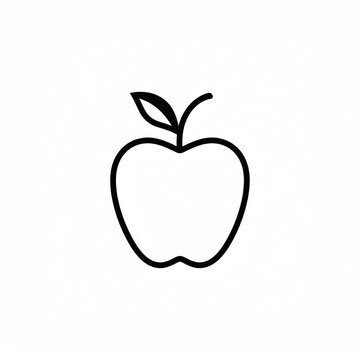 Minimalist black apple icon vector illustration healthy food symbol logo design