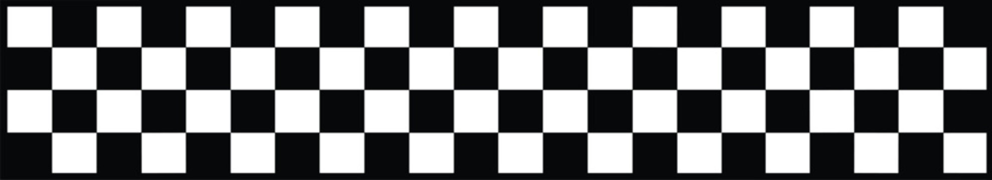 Bold, monochromatic checkerboard graphic design symbolizing speed, victory, and competition, presented as a high-contrast abstract seamless background.