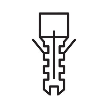 Plastic dowel icon. Outline plastic dowel vector icon for web design isolated on white background
