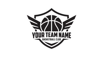 Professional Basketball Team Logo and Shield Emblem Set. © Azizur