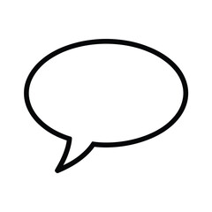 Simple black outline of a speech bubble on a white background