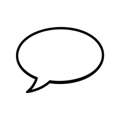 Simple black outline of a speech bubble on a white background