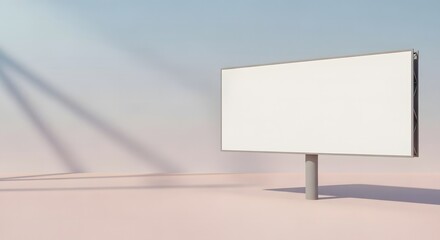 Fototapeta premium A blank billboard stands ready for your advertisement, bathed in soft, natural light.