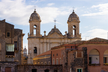 Fototapeta premium Early morning sunrise over Catania Sicily