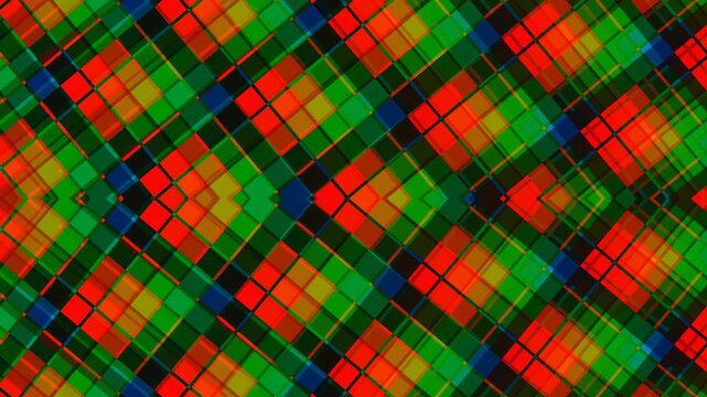 Abstract Tartan Moir&eacute; Wave Pattern Animated Background Loop 4K