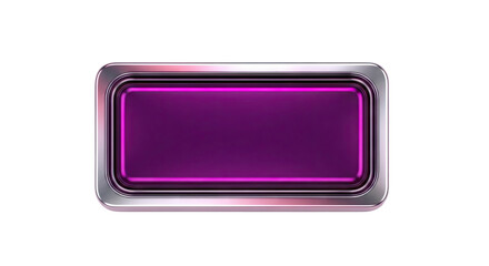 Metallic Rectangular Button with Purple Inlay