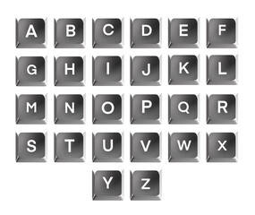 Modern 3D Keyboard Letter Buttons Design