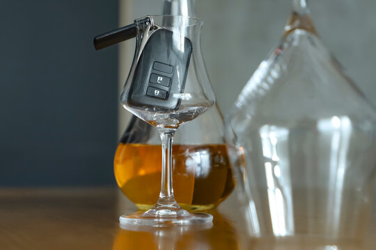 Don't drink and drive. Car keys and alcohol.