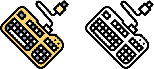 Computer Keyboard Wired Device Vector
