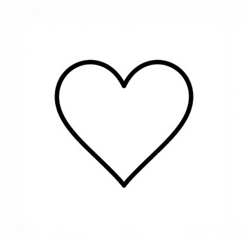 Minimalist black love heart symbol isolated on white background vector illustration