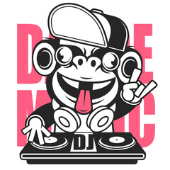 DJ icon. DJ icon vector. Linear style sign for mobile concept and web design. DJ symbol illustration. vector graphics - Vector