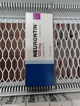 Prague,Czech Republic-23.01.2026: Neurontin by Pfizer containing gabapentin is used for treatment of epilepsy and neuropathic pain
