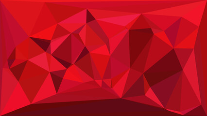 Vibrant red abstract geometric background with dynamic polygonal shapes