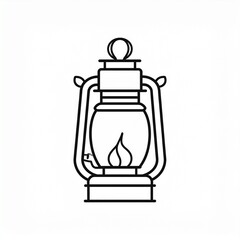 Obraz premium Modern minimalist fireplace icon with burning flame vector illustration isolated on white background