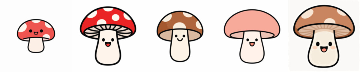cute smiling mushroom vector