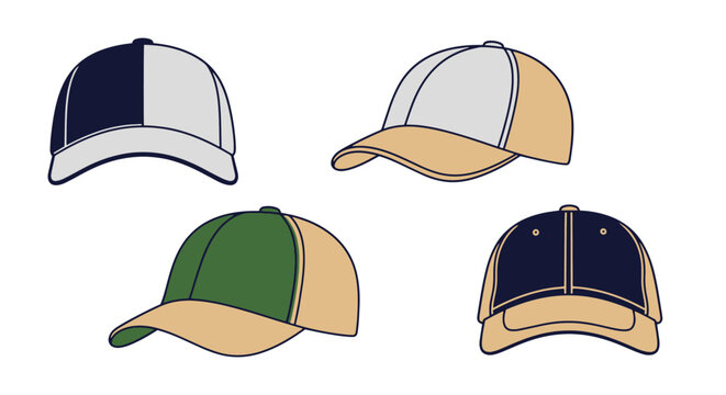 Dad Hat Line art modern dynamic color vector
