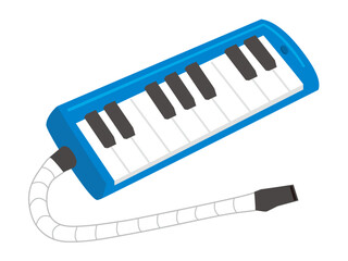 鍵盤ハーモニカ（青）のイラスト