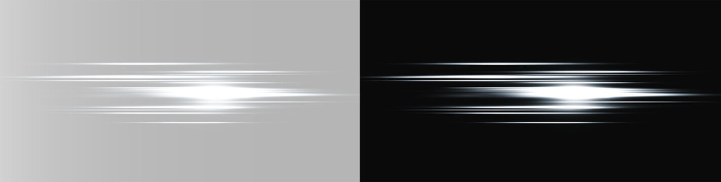 A dynamic composition of gorizontal white lines creates a sense of motion and energy against a gray backdrop isolated on background overlay