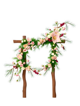 ghirlanda in stile acquerello, di pigne bacche vischio e foglie di pino su fondo bianco scontornabile ghirlanda di pigne clip art,