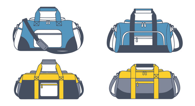 Duffel Bag Line art modern abstract color illustration