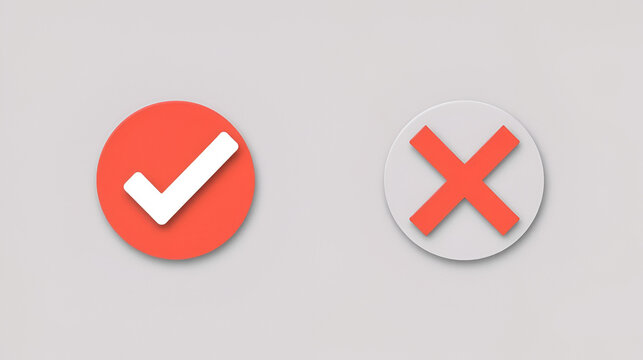 checkmark and X mark icon. check and uncheck icon vector. validation icon vector. for apps and websites