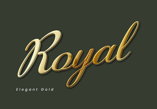 Script Elegant Gold Text Effect