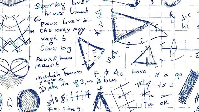 grunge mathematics formula isolated on white background, math animation for engineering, physics