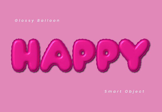 Inflated Glossy Text Effect