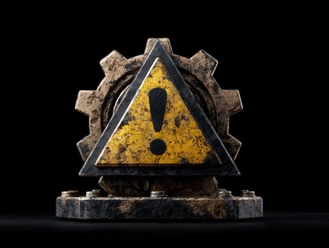 machine downtime alert isolated on a black background