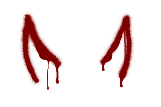 devil horns graffiti spray paint texture - no background