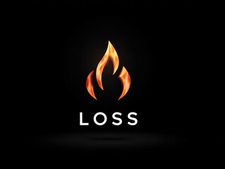 loss warning symbol isolated on a black background